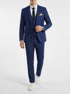 Carter | Men's Plaid Three Piece Suit | Business Occasion-Men Suit-Pick NewYork
