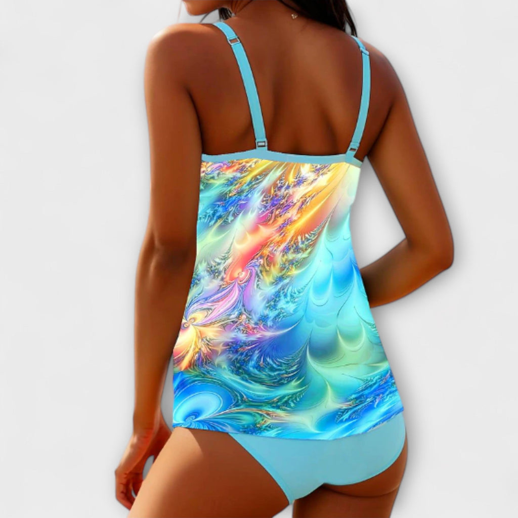 Daisy | Women's Printed Tankini Set | Tummy Control Two Piece-Women Swimsuit-Pick NewYork