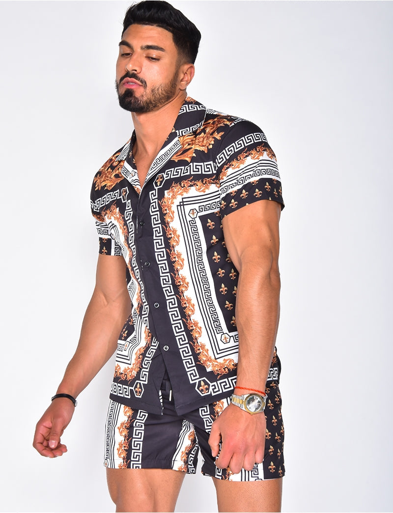 Kai | Men's Hawaiian Two Piece Set | Shirt Shorts Summer-Men Set-Pick NewYork