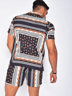Kai | Men's Hawaiian Two Piece Set | Shirt Shorts Summer-Men Set-Pick NewYork