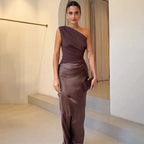 Evelyn | Women's One Shoulder Maxi Dress | Evening Occasion Wear-Women Dress-Pick NewYork