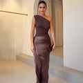 Evelyn | Women's One Shoulder Maxi Dress | Evening Occasion Wear-Women Dress-Pick NewYork