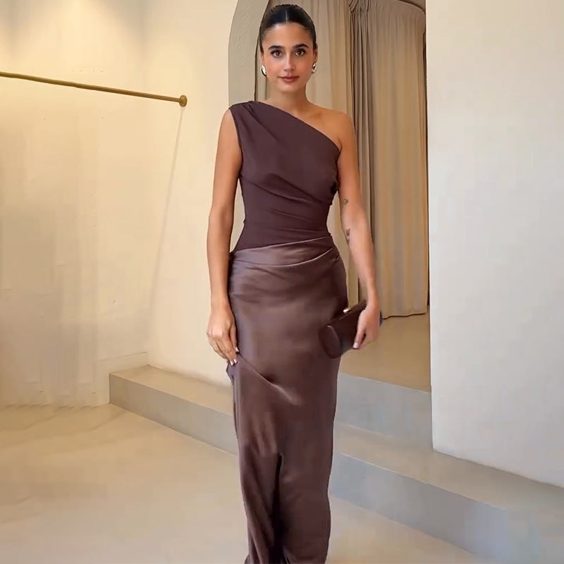 Evelyn | Women's One Shoulder Maxi Dress | Evening Occasion Wear-Women Dress-Pick NewYork