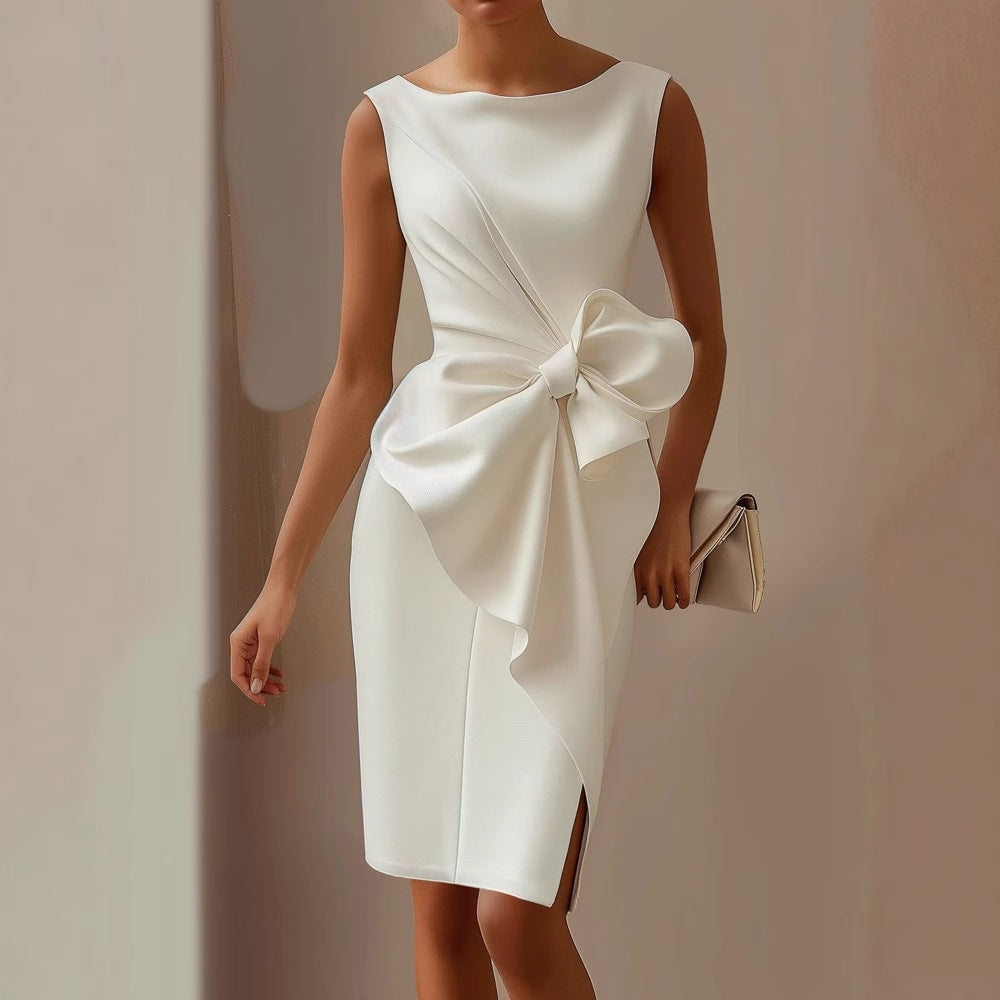 Eleanor | Women's Bow Dress | Midi Occasion-Women Dress-Pick NewYork
