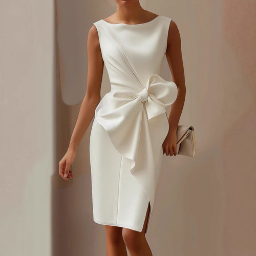 Eleanor | Women's Bow Dress | Midi Occasion-Women Dress-Pick NewYork