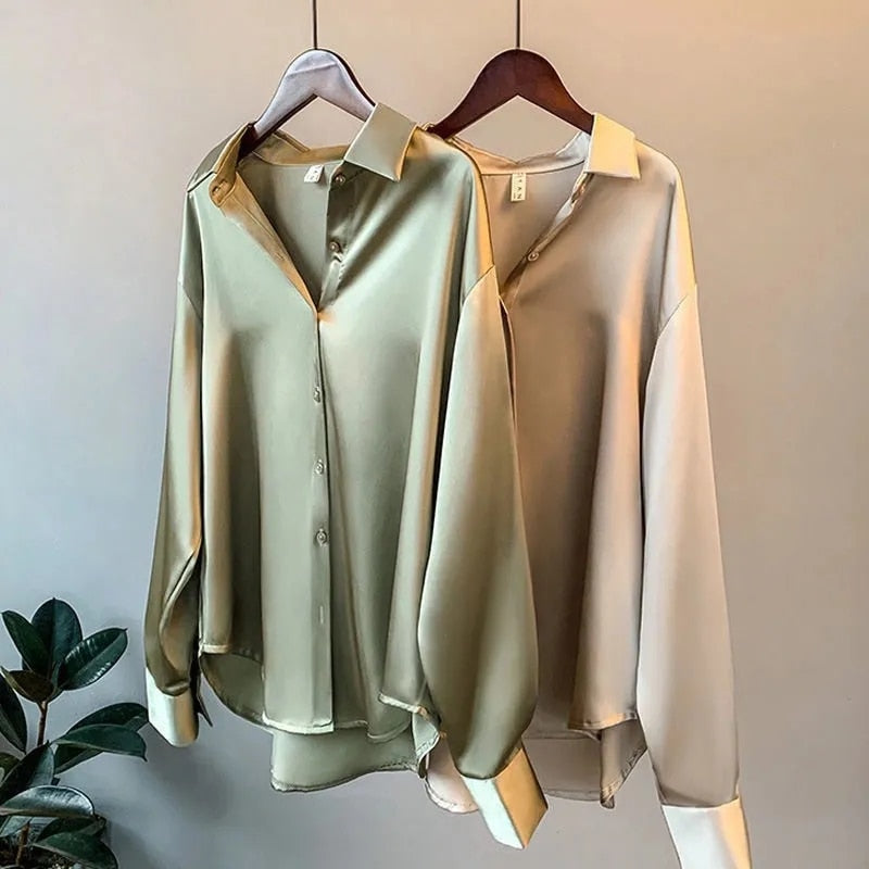 Myra | Women's Long Sleeve Blouse | Office Button Front-Women Blouse-Pick NewYork