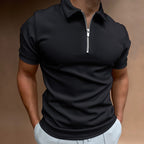 Adrian | Men's Zip Collar Polo Shirt | Short Sleeve-Men Shirt-Pick NewYork