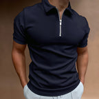 Adrian | Men's Zip Collar Polo Shirt | Short Sleeve-Men Shirt-Pick NewYork