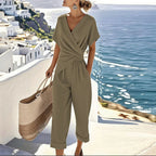 Mia | Women's Wide Leg Jumpsuit | V Neck-Women Jumpsuit-Pick NewYork
