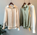 Myra | Women's Long Sleeve Blouse | Office Button Front-Women Blouse-Pick NewYork