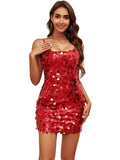 Sienna | Women’s Sequin Mini Dress | Spaghetti Strap Bodycon