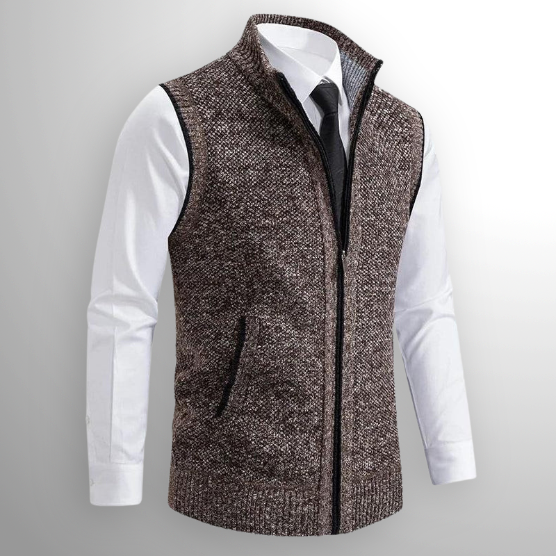 Hudson | Men's Zip Up Sweater Vest | Stand Collar Knitwear-Men Vest-Pick NewYork