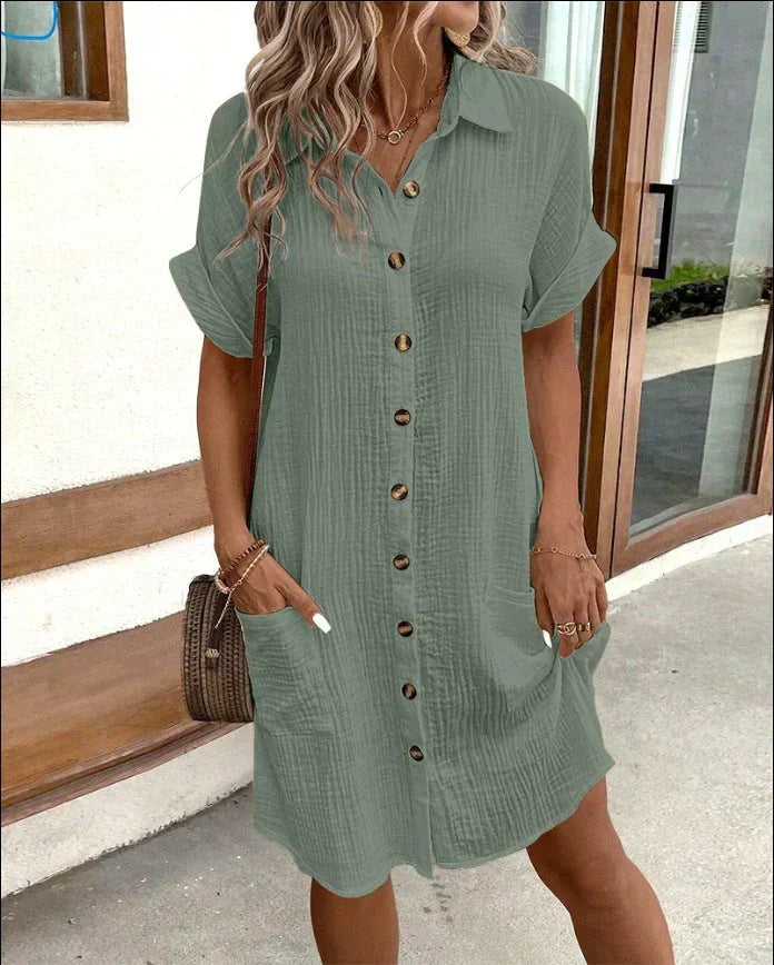 Chloe | Women's Shirt Dress | Button Front-Women Dress-Pick NewYork