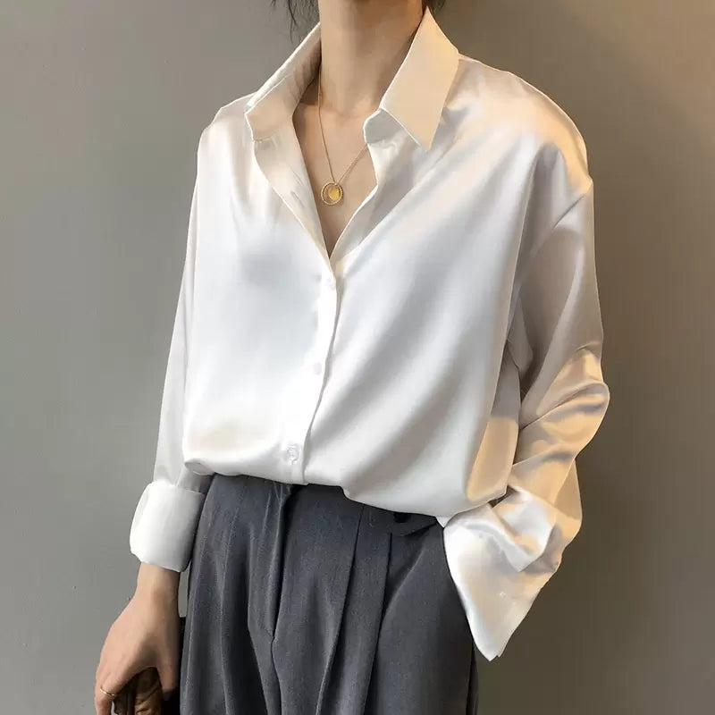 Myra | Women's Long Sleeve Blouse | Office Button Front-Women Blouse-Pick NewYork