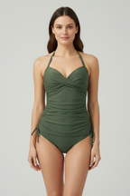 Laura | Women's V Neck Tankini | Ruched Side Swimwear-Women Swimsuit-Pick NewYork