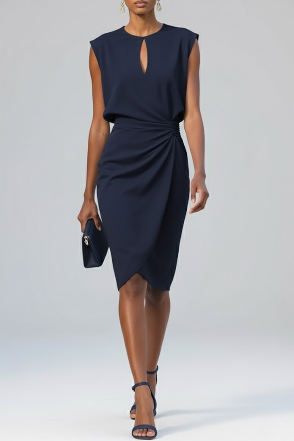 Victoria | Women's Midi Dress | Keyhole Neck-Women Dress-Pick NewYork