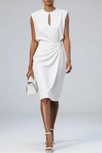 Victoria | Women's Midi Dress | Keyhole Neck-Women Dress-Pick NewYork