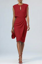 Victoria | Women's Midi Dress | Keyhole Neck-Women Dress-Pick NewYork