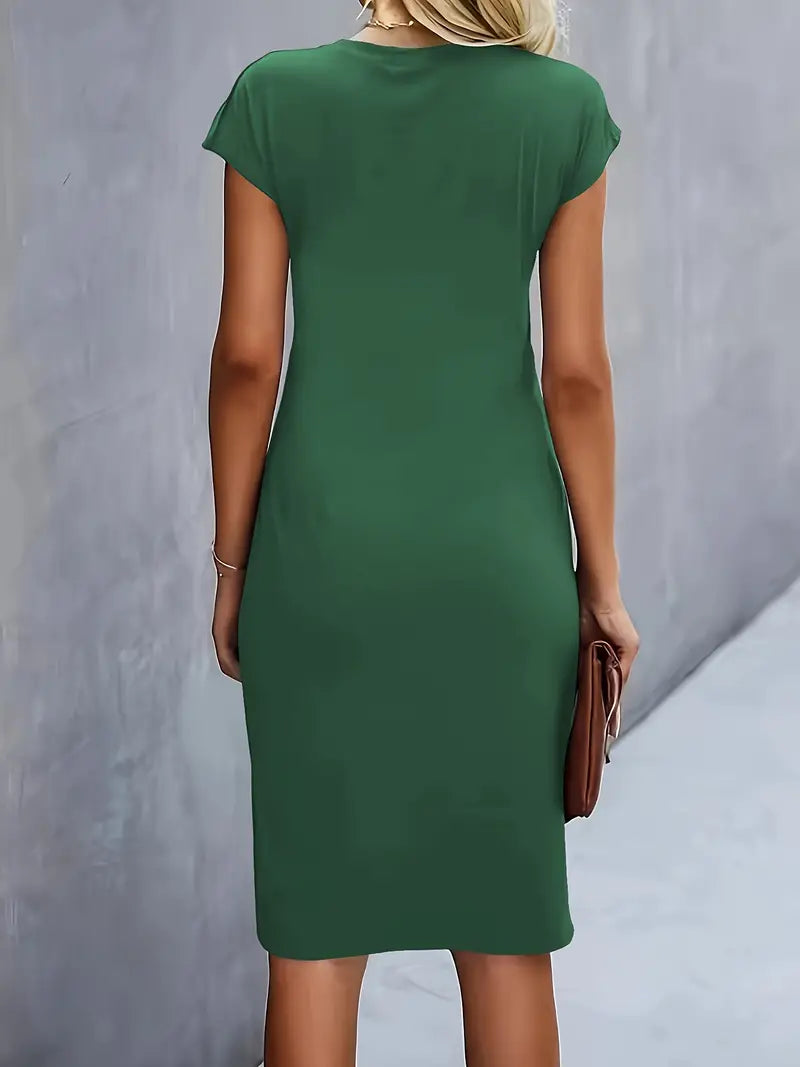 Hannah | Women's Midi Dress | Short Sleeve-Women Dress-Pick NewYork