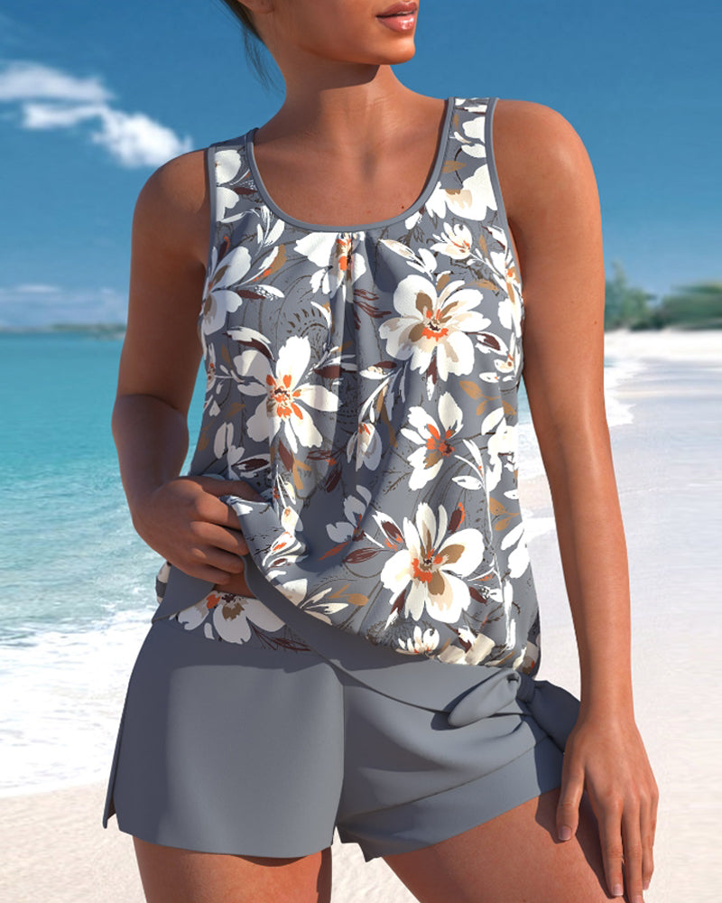 Violet | Women's Tankini Set | Swim Shorts Beachwear-Women Swimsuit-Pick NewYork