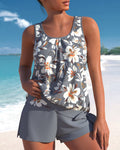 Violet | Women's Tankini Set | Swim Shorts Beachwear-Women Swimsuit-Pick NewYork