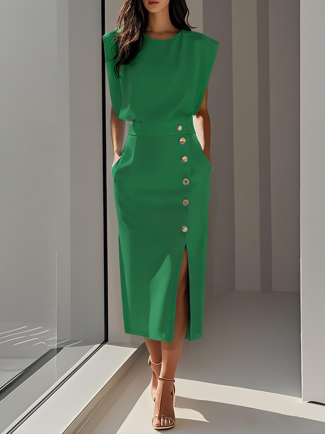 Victoria | Women's Midi Dress | Short Sleeve-Women Dress-Pick NewYork