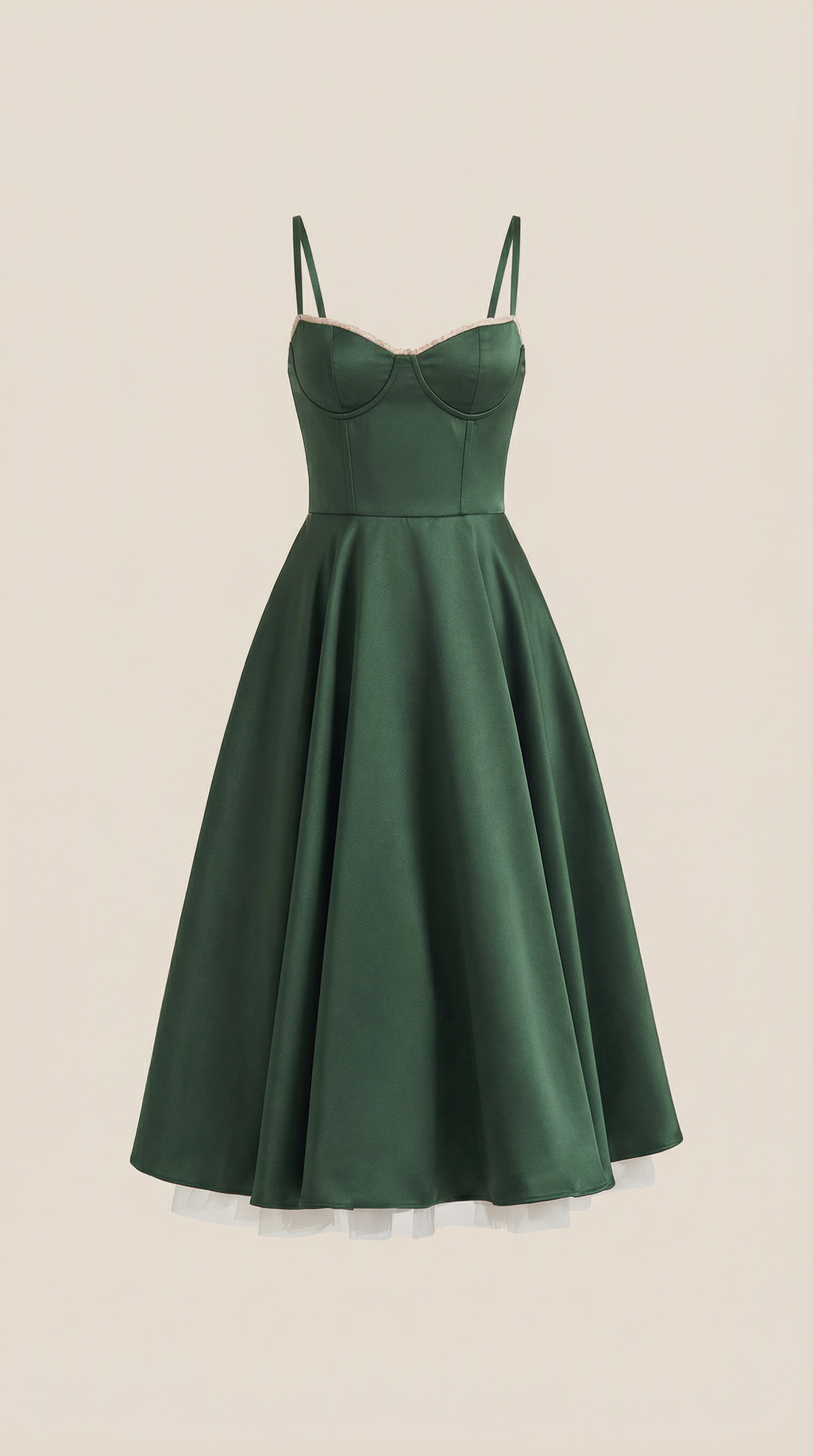 Annalise | Women's Fit And Flare Midi Dress | Spaghetti Strap Bridal Shower Dress-Women Dress-Pick NewYork