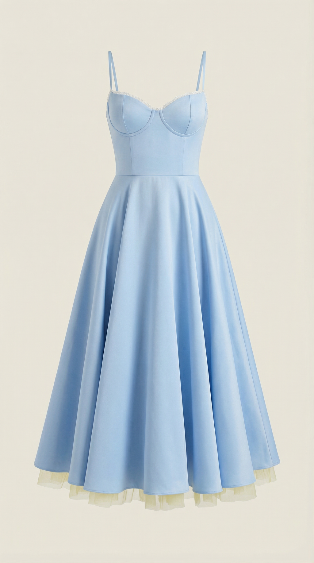 Annalise | Women's Fit And Flare Midi Dress | Spaghetti Strap Bridal Shower Dress-Women Dress-Pick NewYork