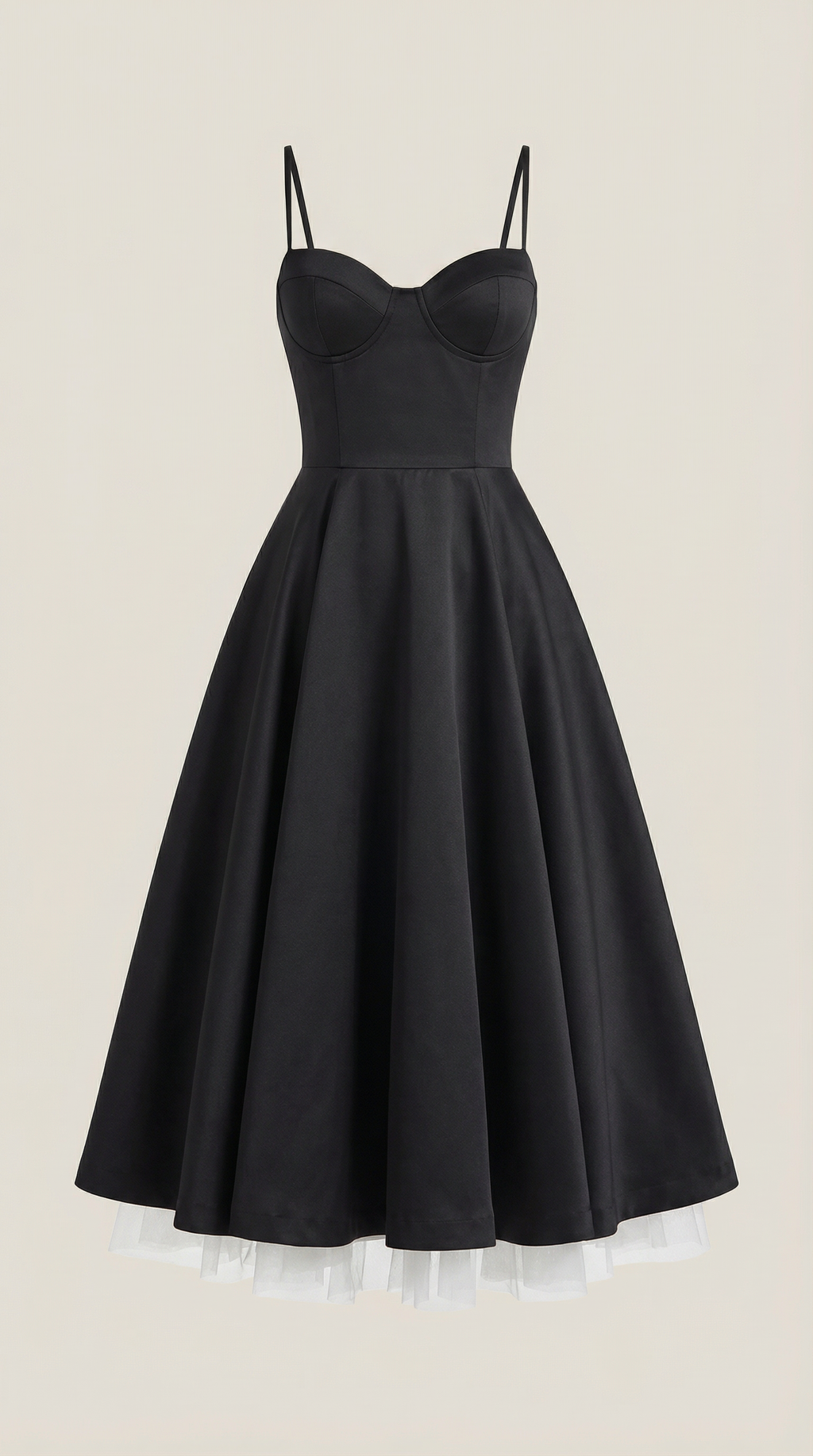 Annalise | Women's Fit And Flare Midi Dress | Spaghetti Strap Bridal Shower Dress-Women Dress-Pick NewYork