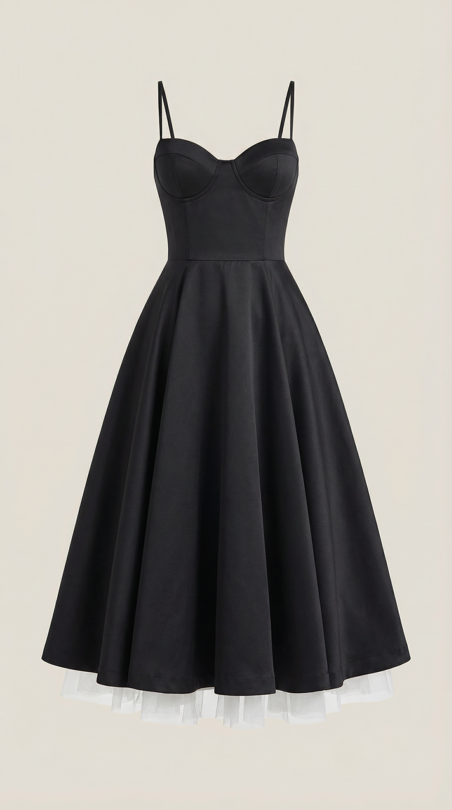 Annalise | Women's Fit And Flare Midi Dress | Spaghetti Strap Bridal Shower Dress-Women Dress-Pick NewYork