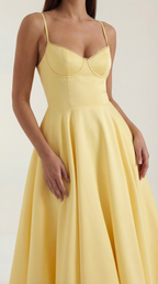 Annalise | Women's Fit And Flare Midi Dress | Spaghetti Strap Bridal Shower Dress-Women Dress-Pick NewYork
