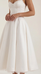 Annalise | Women's Fit And Flare Midi Dress | Spaghetti Strap Bridal Shower Dress-Women Dress-Pick NewYork
