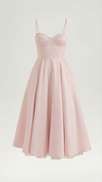 Annalise | Women's Fit And Flare Midi Dress | Spaghetti Strap Bridal Shower Dress-Women Dress-Pick NewYork