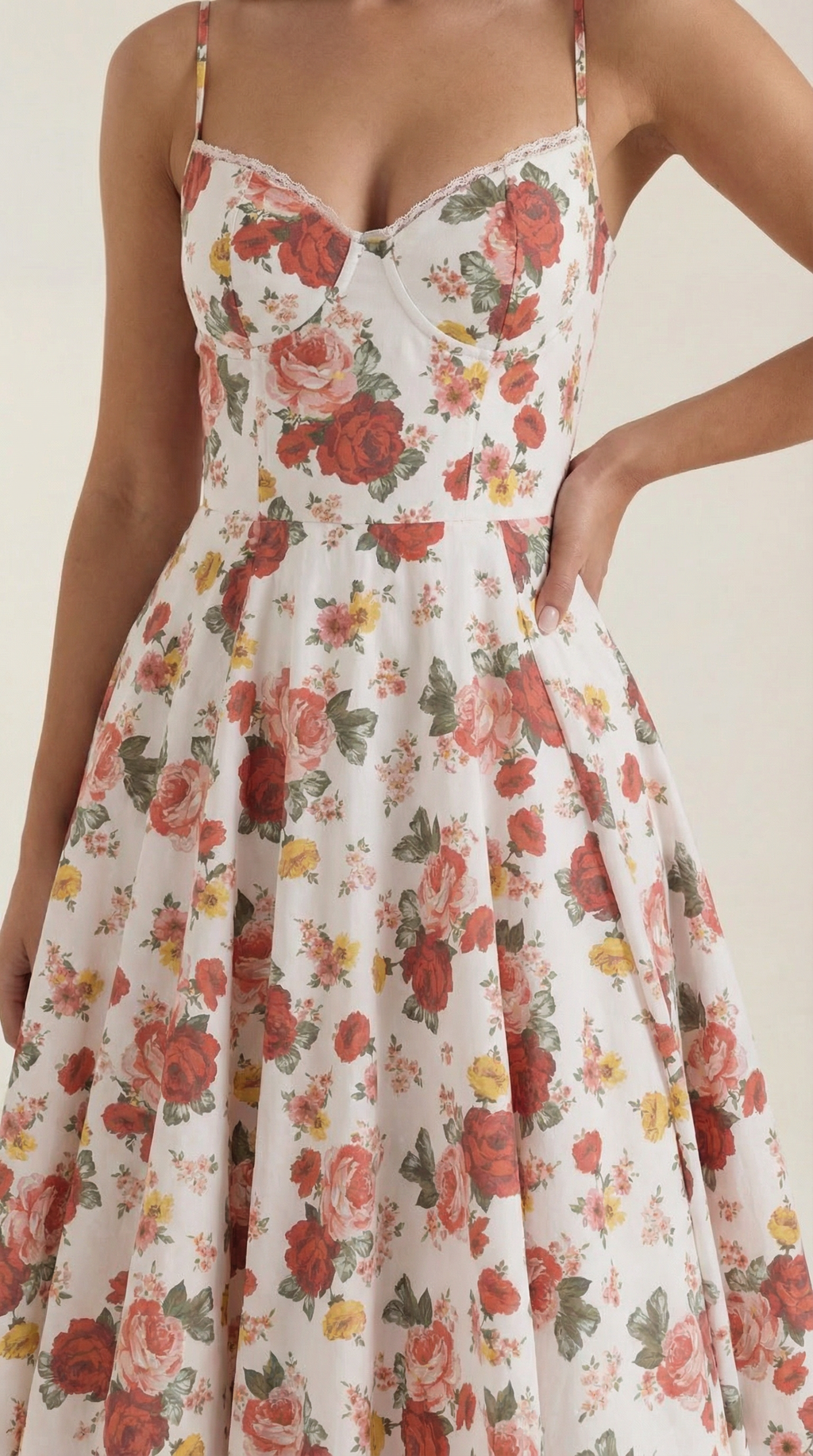 Annalise | Women's Fit And Flare Midi Dress | Spaghetti Strap Bridal Shower Dress-Women Dress-Pick NewYork