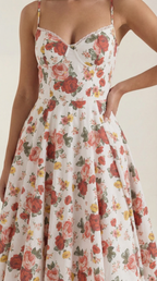Annalise | Women's Fit And Flare Midi Dress | Spaghetti Strap Bridal Shower Dress-Women Dress-Pick NewYork