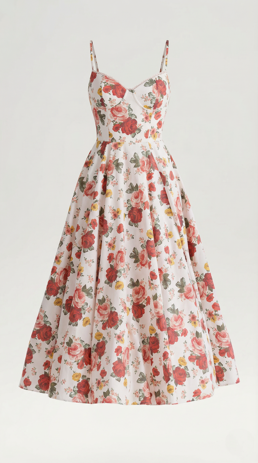 Annalise | Women's Fit And Flare Midi Dress | Spaghetti Strap Bridal Shower Dress-Women Dress-Pick NewYork