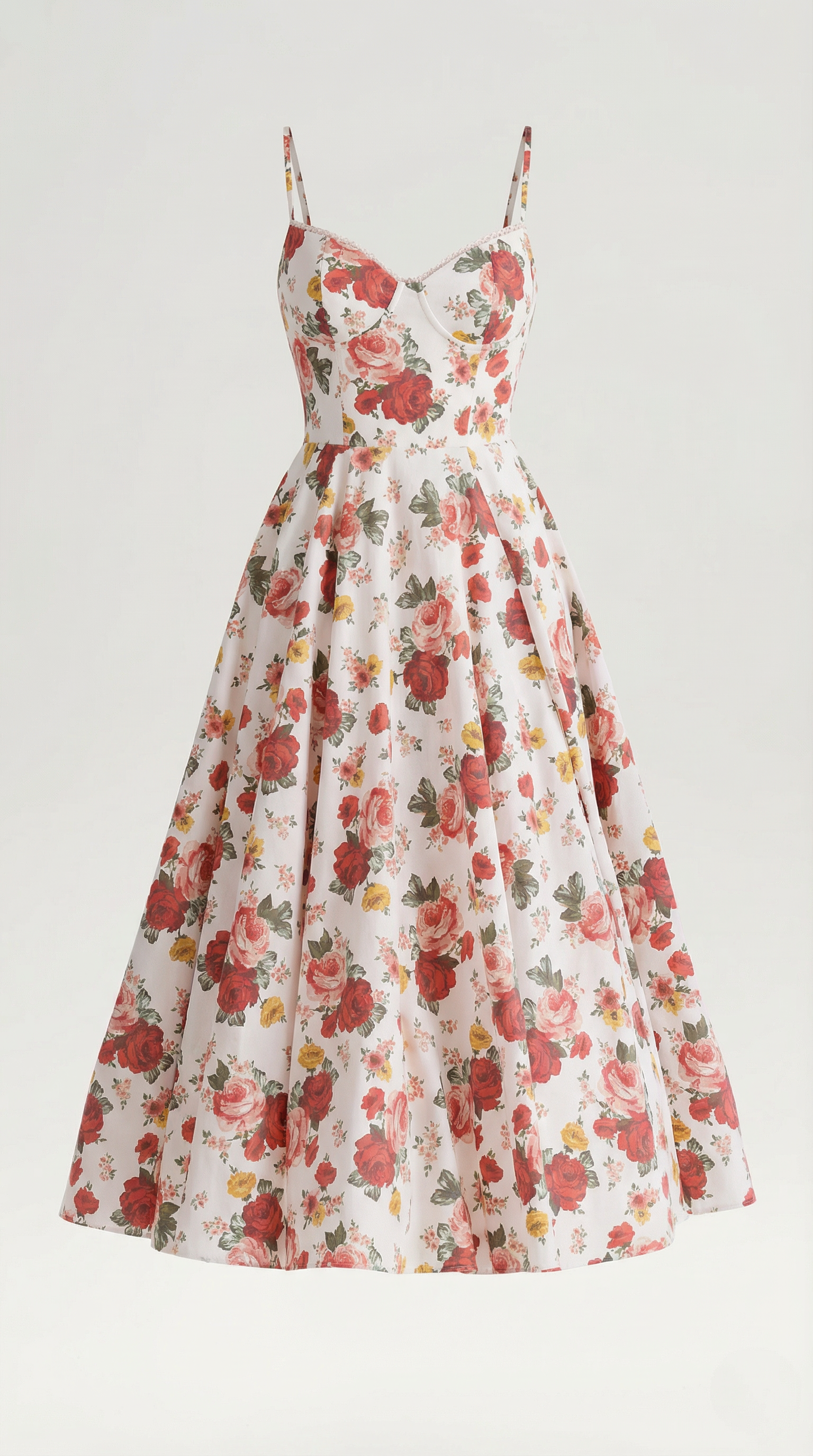 Annalise | Women's Fit And Flare Midi Dress | Spaghetti Strap Bridal Shower Dress-Women Dress-Pick NewYork