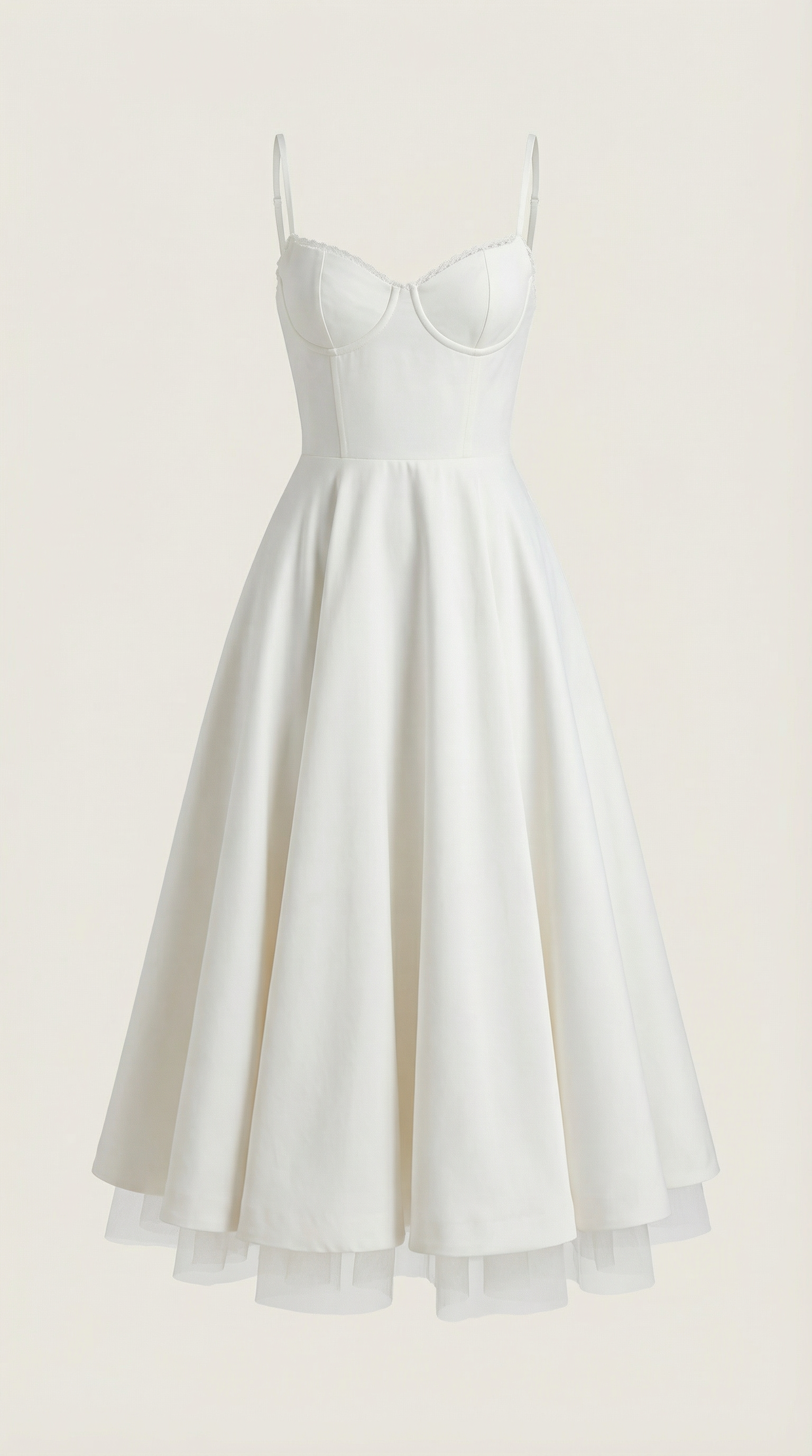 Annalise | Women's Fit And Flare Midi Dress | Spaghetti Strap Bridal Shower Dress-Women Dress-Pick NewYork