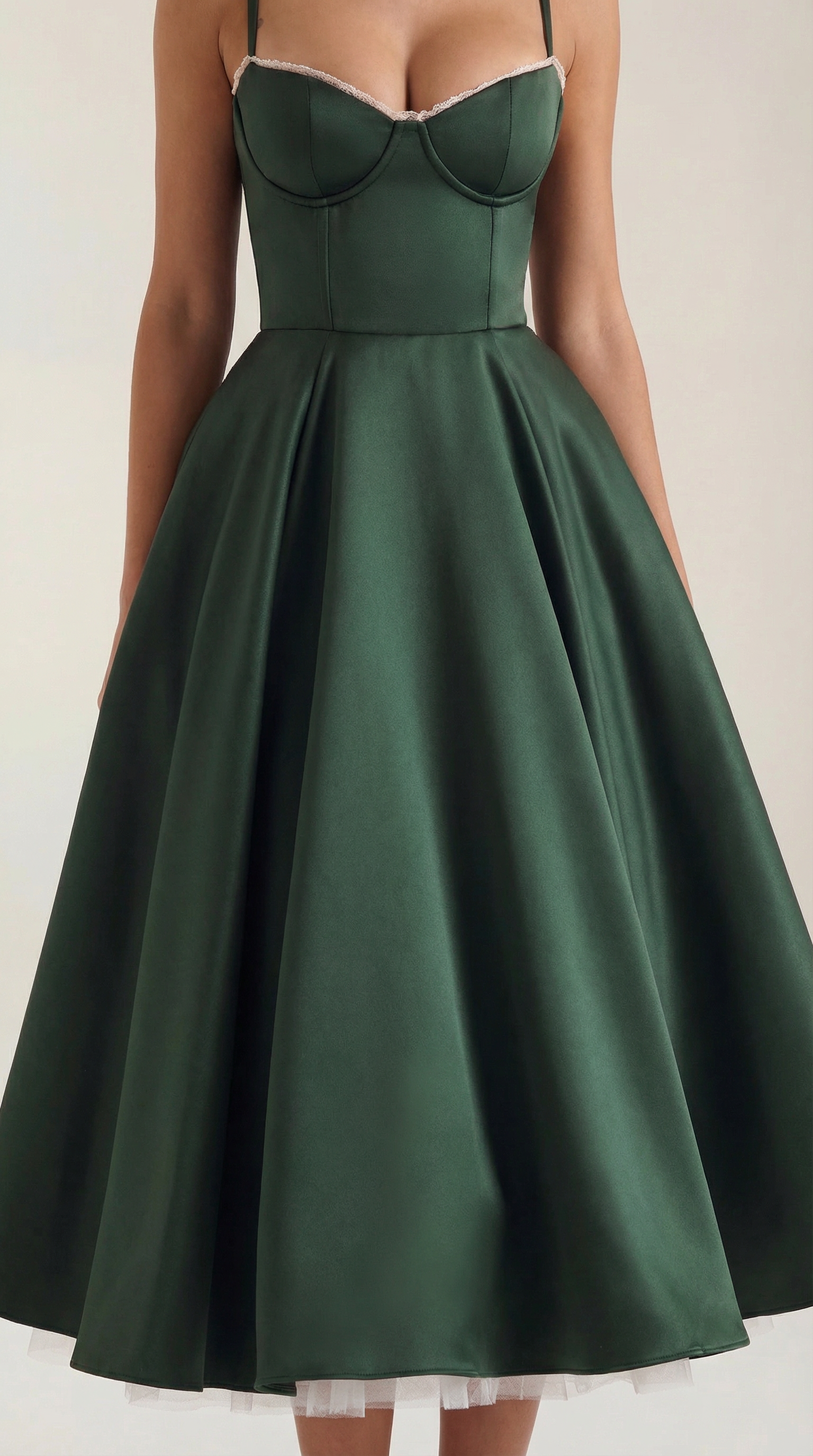 Annalise | Women's Fit And Flare Midi Dress | Spaghetti Strap Bridal Shower Dress-Women Dress-Pick NewYork