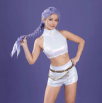 Aria | Women’s K-Pop Costume Set | Crop Top Shorts-Women Costume Set-Pick NewYork