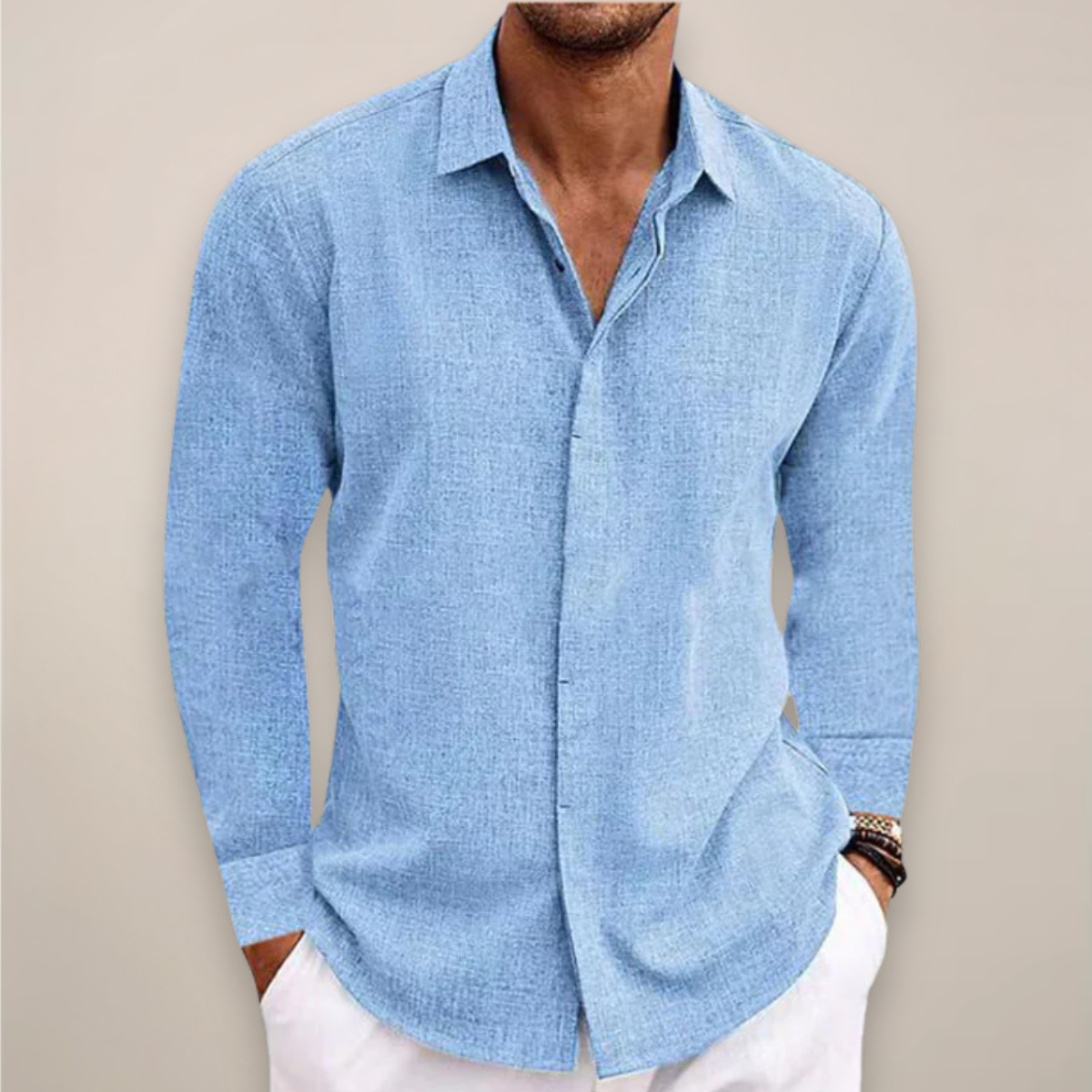 Asher | Men’s Long Sleeve Casual Shirt | Button Front Solid Color Everyday Wear-Men Shirt-Pick NewYork