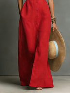 Aubrey | Women's Collared Maxi Dress | Sleeveless Button Front Vacation Wear-Women Dress-Pick NewYork