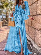 Aurora | Women’s Abstract Print Maxi Dress | Front Slit Resort Wear-Women Dress-Pick NewYork