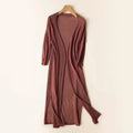 Autumn | Women's Long Cardigan | Open Front Three Quarter Sleeve-Women Cardigan-Pick NewYork