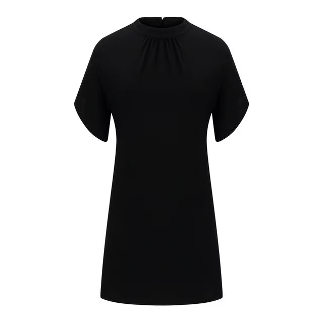 Autumn | Women’s Mini Dress | High Neck Draped Sleeve Occasion Wear-Women Dress-Pick NewYork