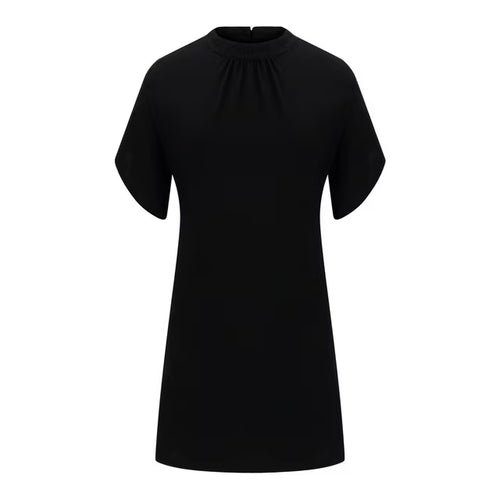 Autumn | Women’s Mini Dress | High Neck Draped Sleeve Occasion Wear-Women Dress-Pick NewYork