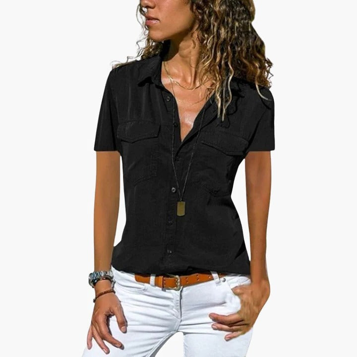 Avery | Women's Button Up Shirt | Short Sleeve-Women Shirt-Pick NewYork