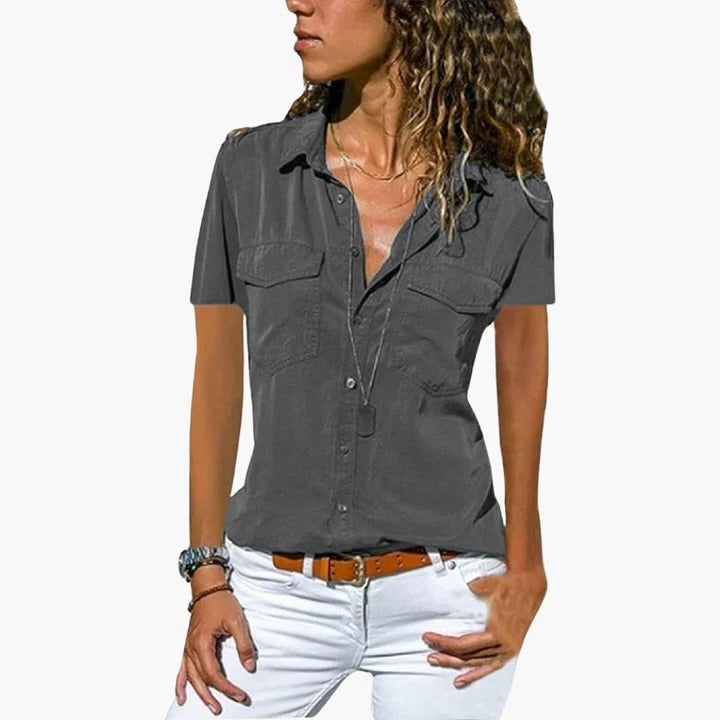 Avery | Women's Button Up Shirt | Short Sleeve-Women Shirt-Pick NewYork