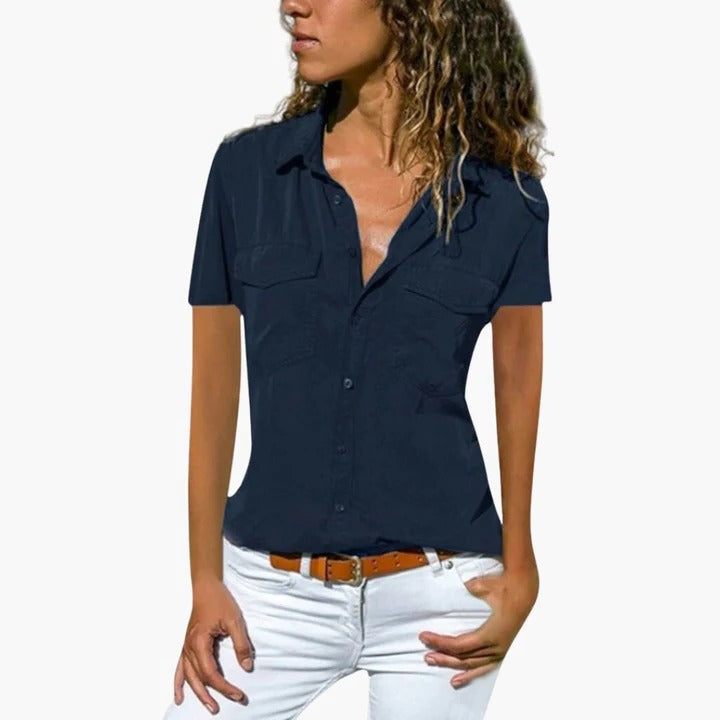 Avery | Women's Button Up Shirt | Short Sleeve-Women Shirt-Pick NewYork