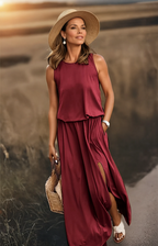Avery | Women’s Sleeveless Maxi Dress | Side Slit Garden Party-Women Dress-Pick NewYork